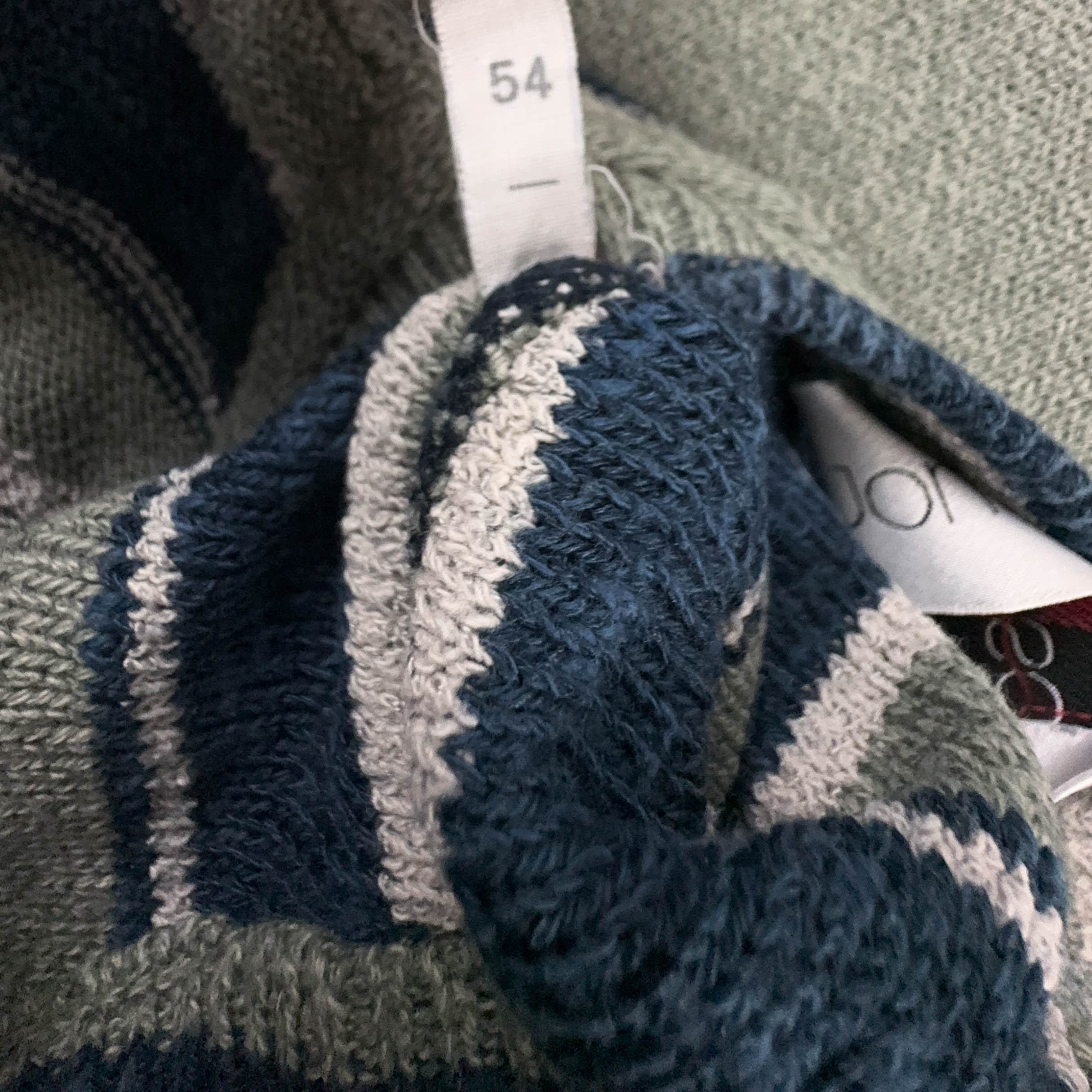 Maglione Vintage verde e blu a righe girocollo 12% lino anni 80 90 - Taglia L/XL uomo