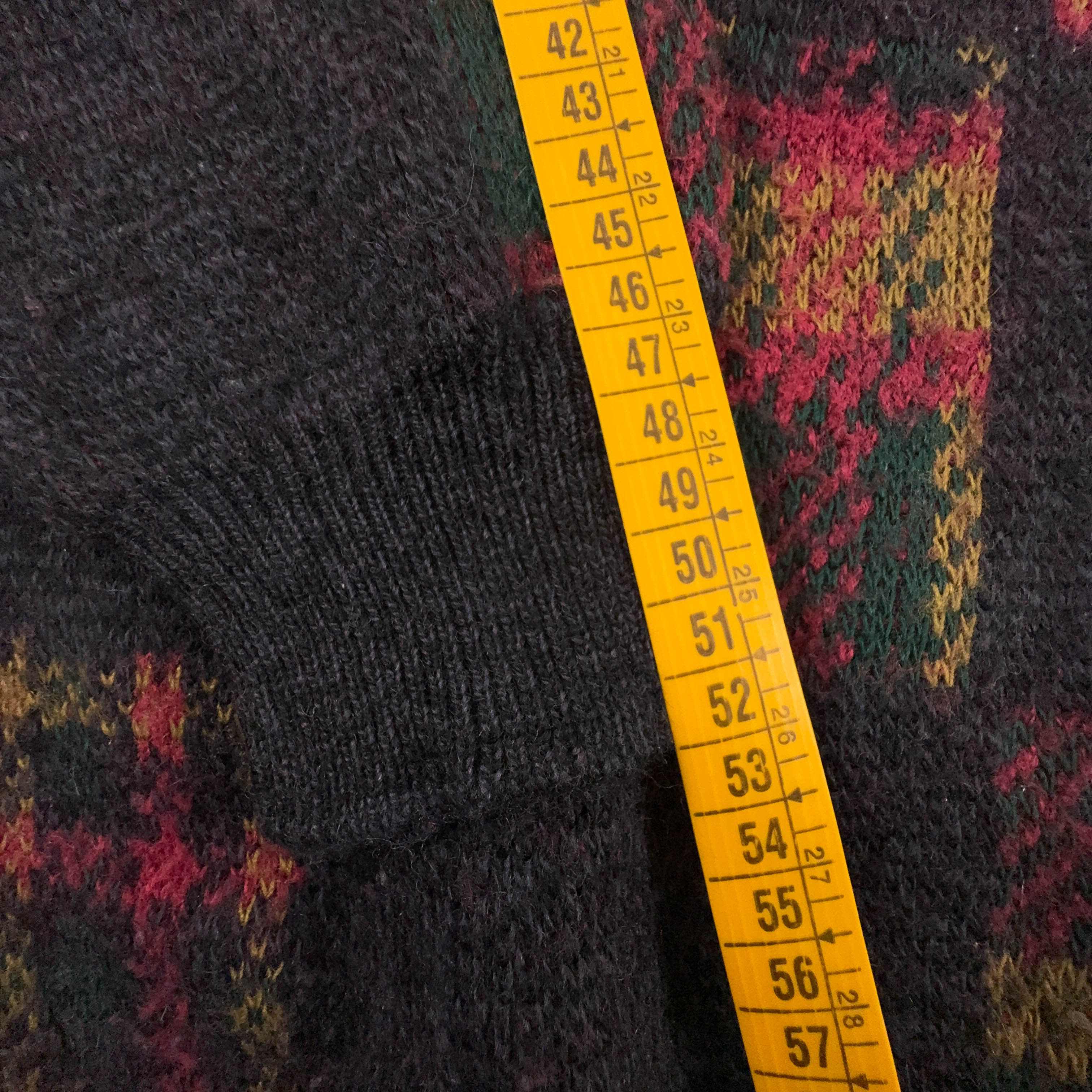 Cardigan Vintage nero e rosso a quadri 60% lana e alpaca anni 80 90 - Taglia L uomo