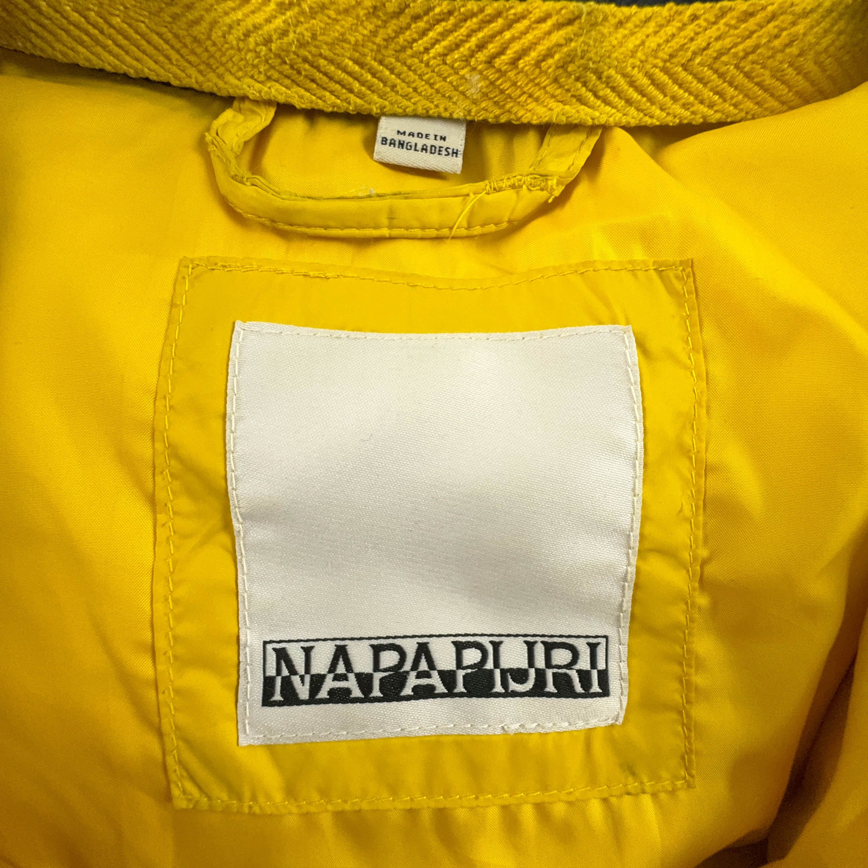 Giubbotto Napapijri giallo e nero imbottito con zip - Taglia XL uomo