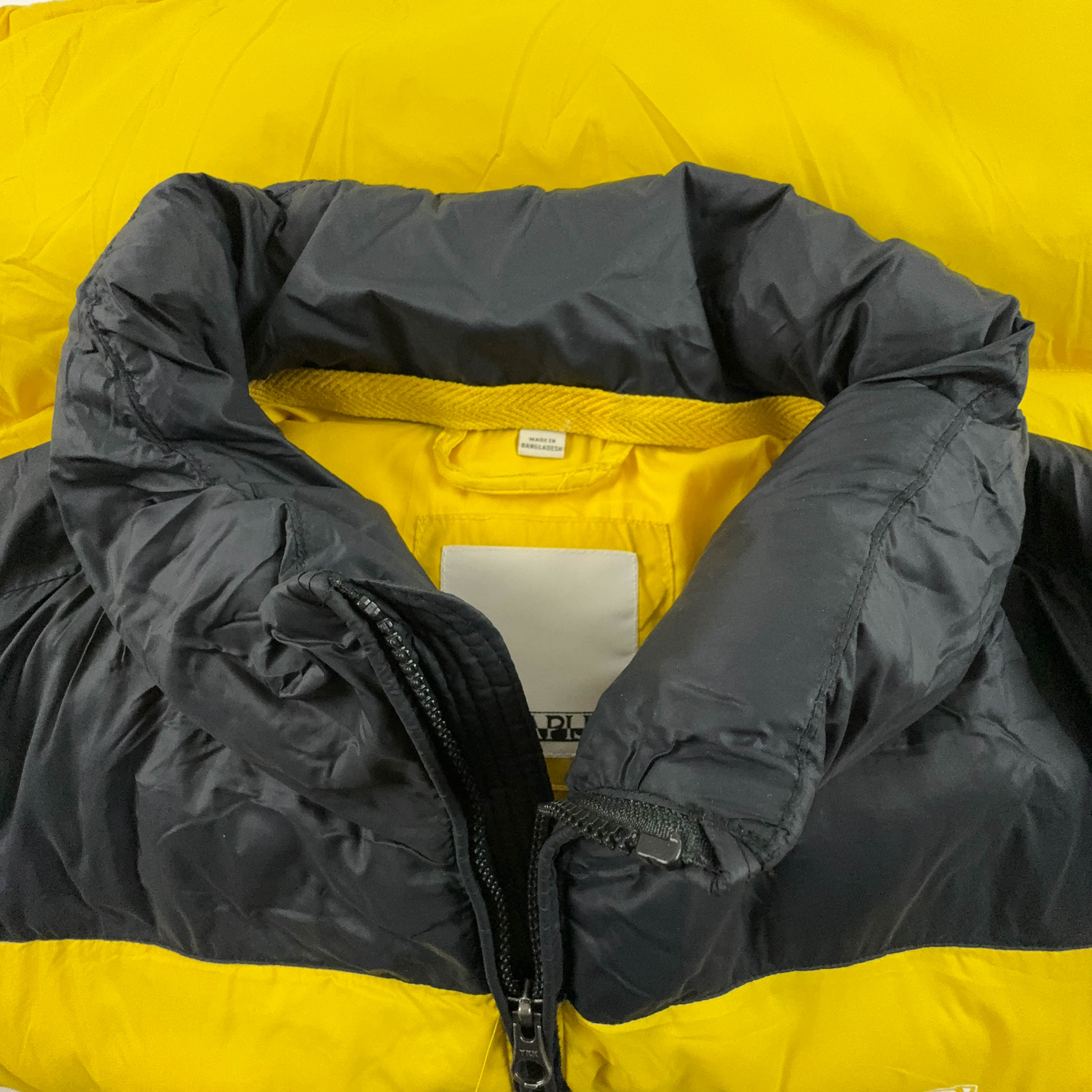 Giubbotto Napapijri giallo e nero imbottito con zip - Taglia XL uomo