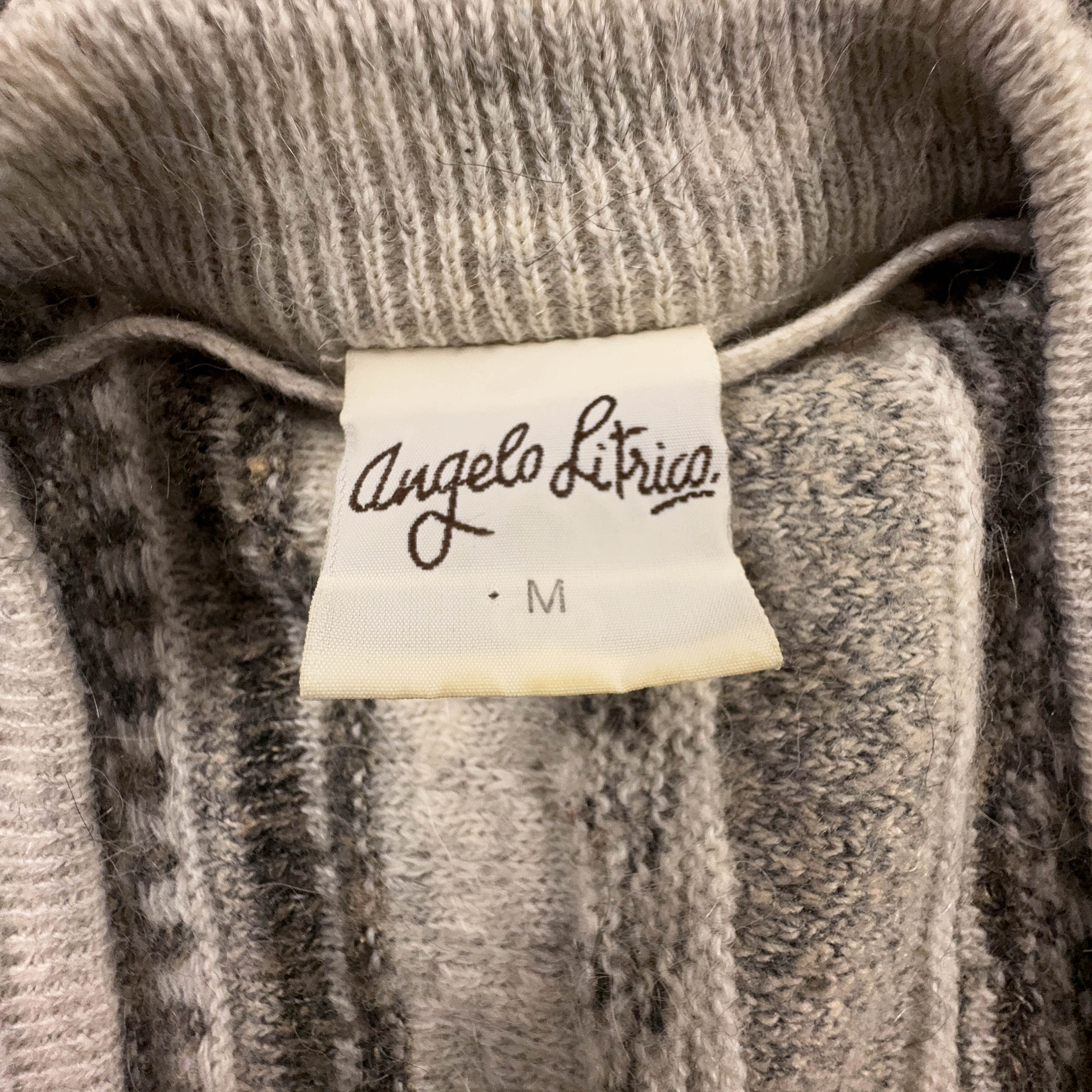 Cardigan Vintage crema e verde a righe 37% lana e alpaca anni 80 90 - Taglia M/L uomo