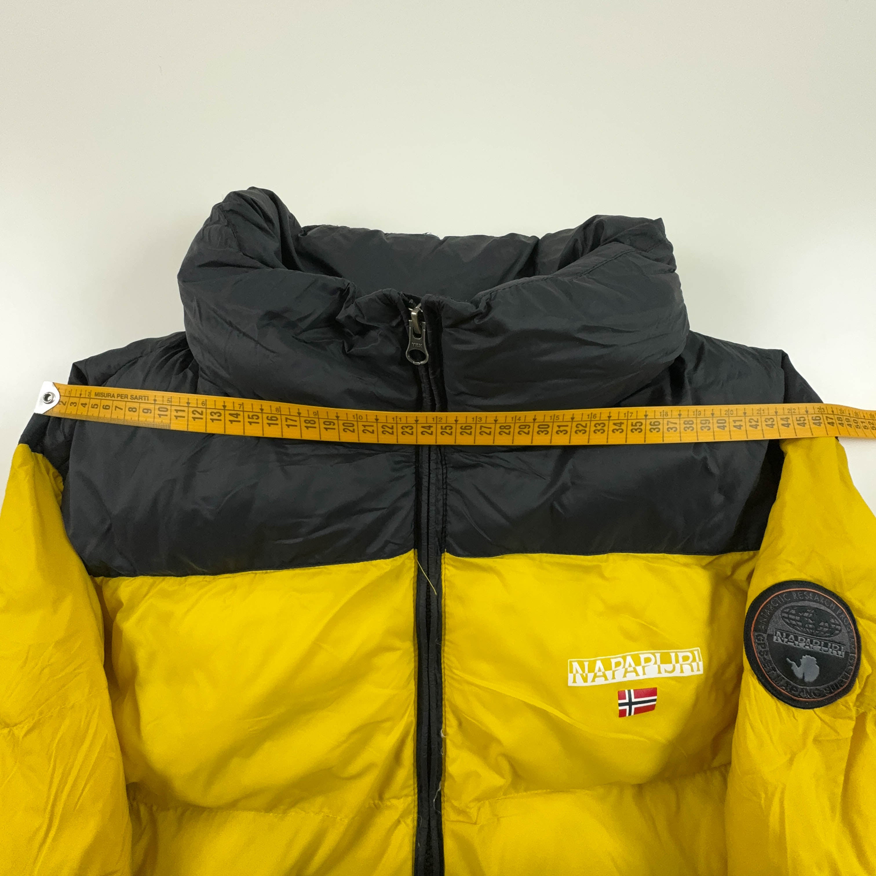 Giubbotto Napapijri giallo e nero imbottito con zip - Taglia XL uomo