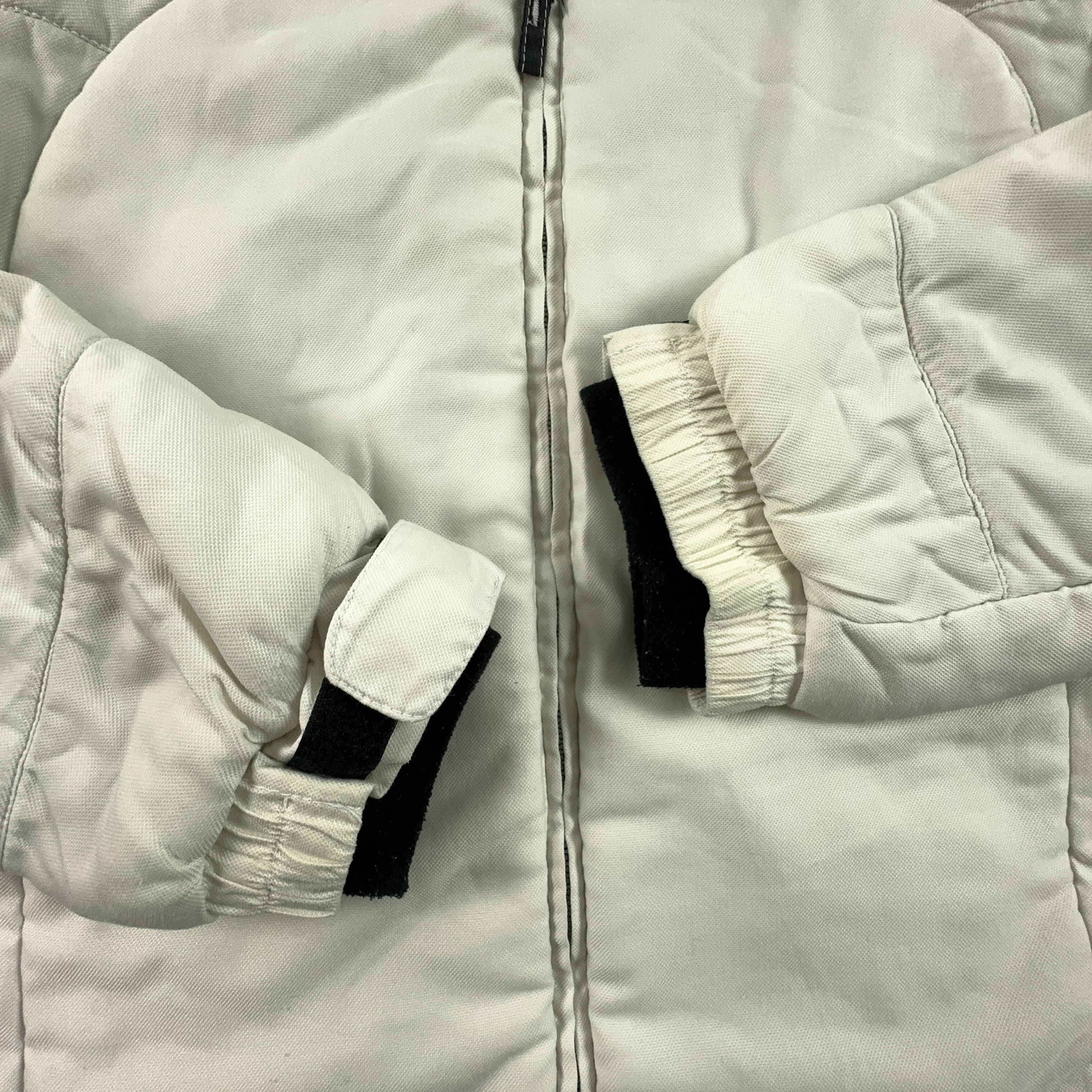 Giacca da Sci/Snowboard Colmar Vintage bianca e grigia con zip e cappuccio - Taglia 48 uomo