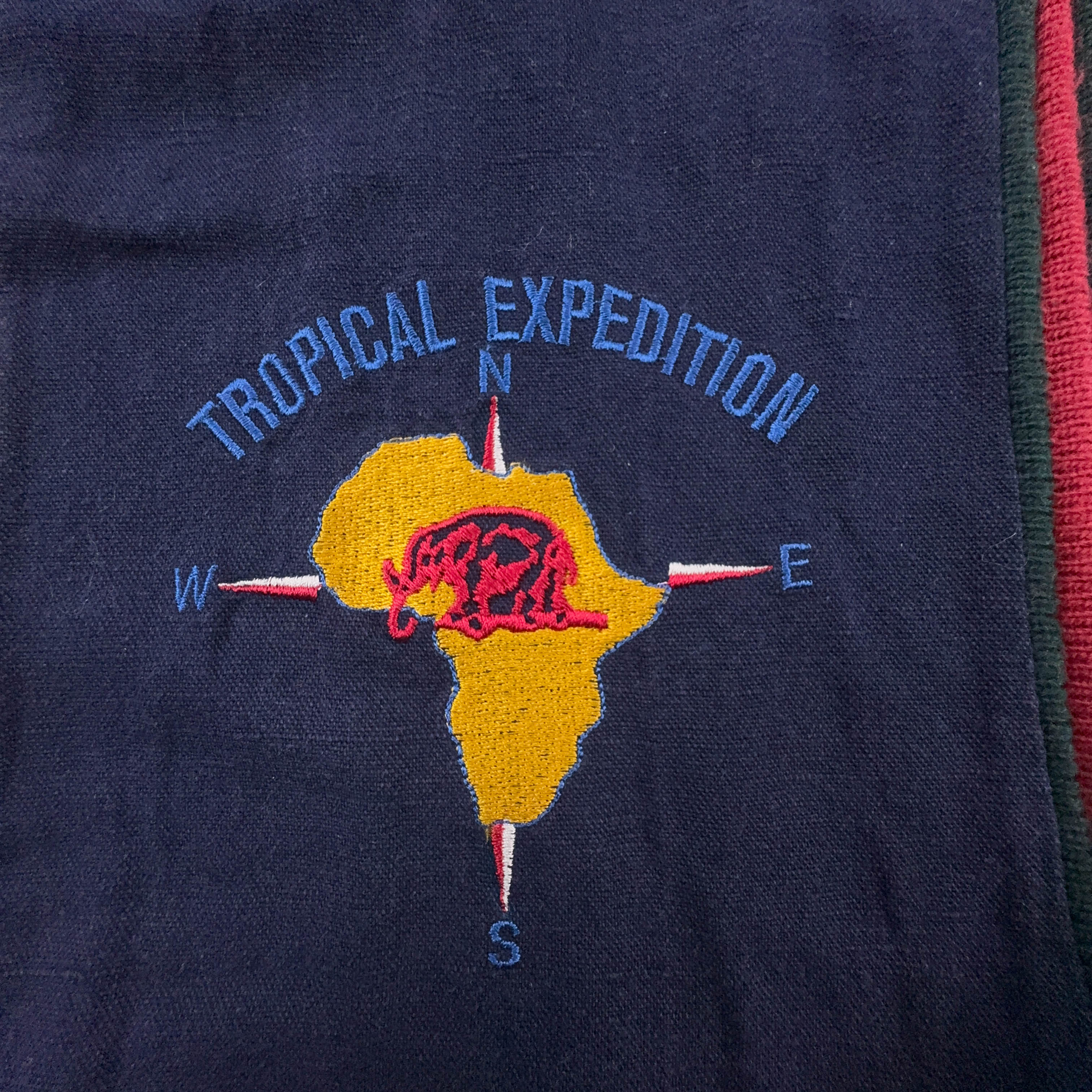 Maglione Vintage blu fantasia multicolore 30% lana anni 80 90 - Taglia 48/50 uomo