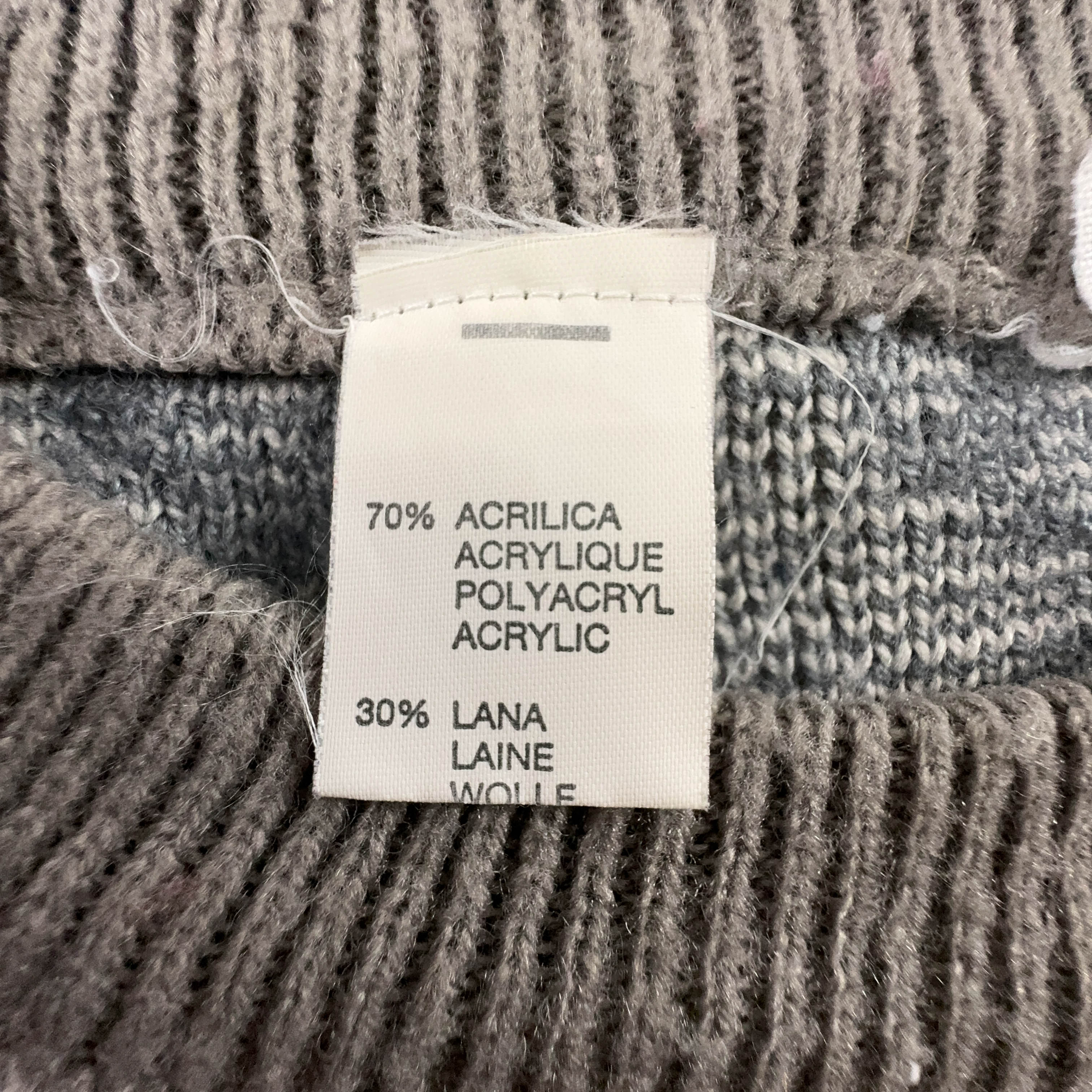 Vintage 30% wool beige patterned sweater Made in Italy - Size L/XL men