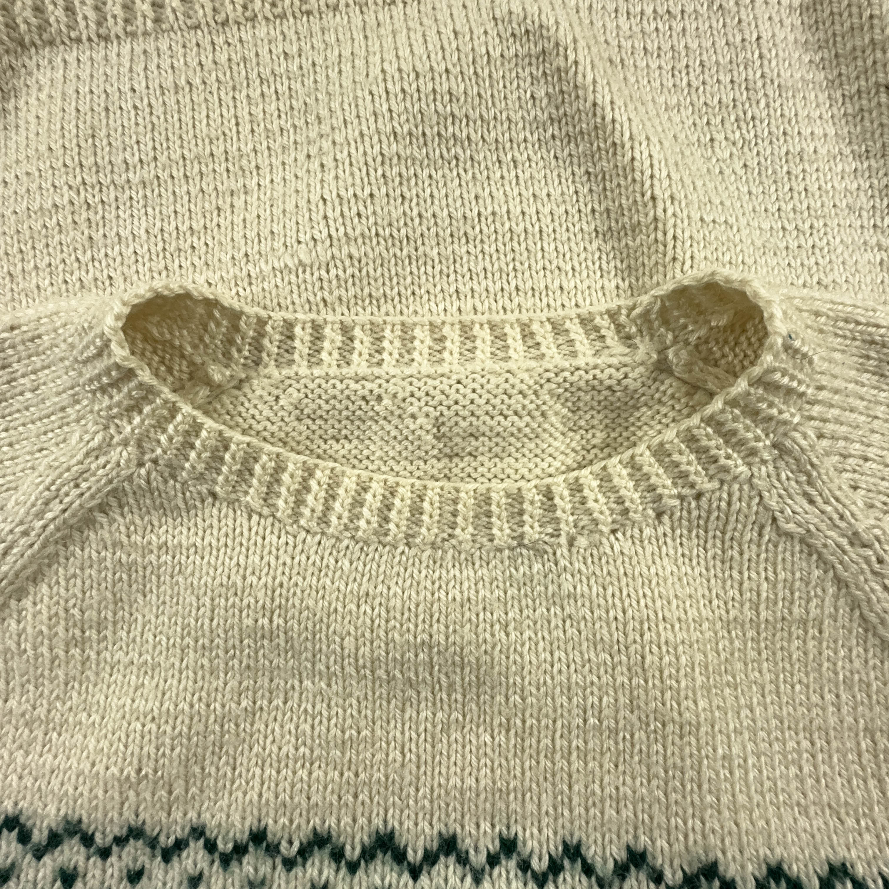 Vintage Beige Wool Blend Crewneck Sweater - Size L/XL Men