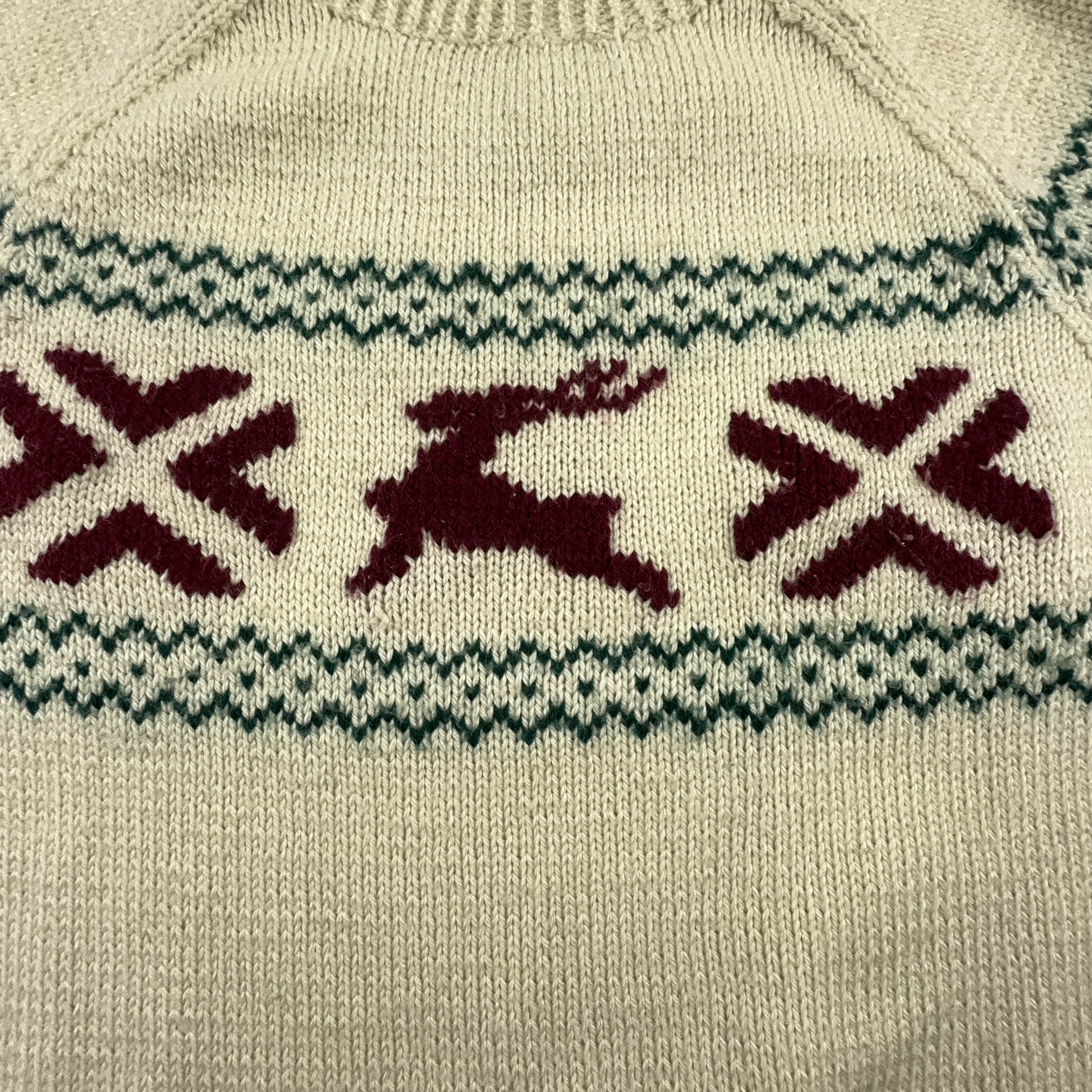 Vintage Beige Wool Blend Crewneck Sweater - Size L/XL Men