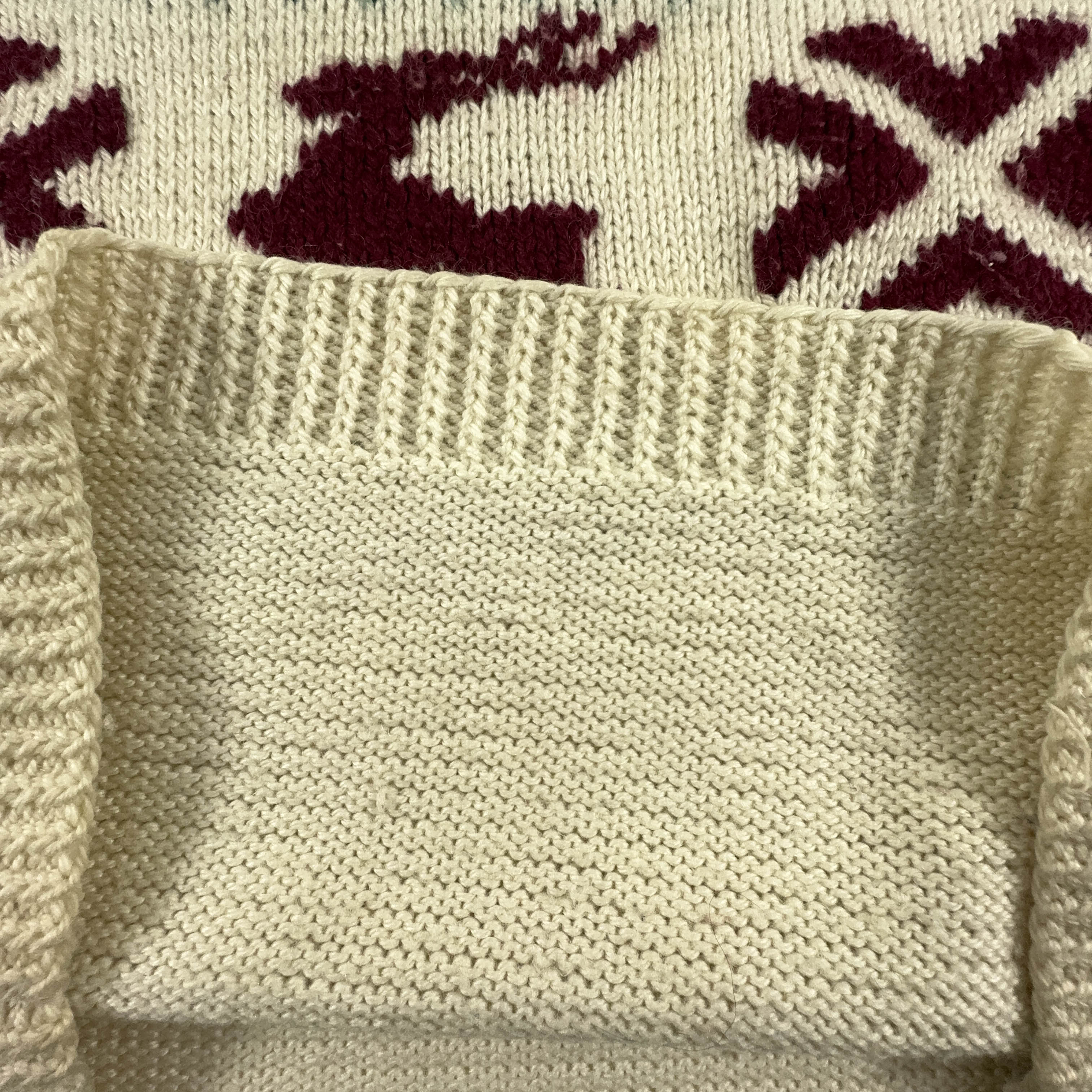 Vintage Beige Wool Blend Crewneck Sweater - Size L/XL Men