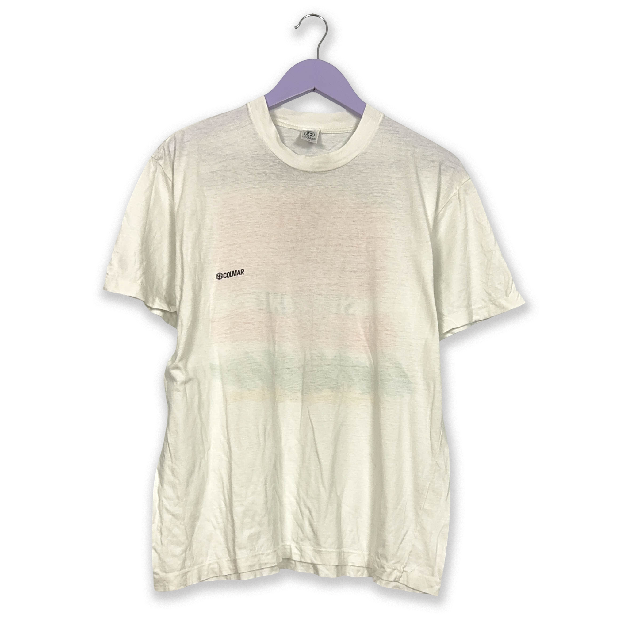 Colmar white cotton crew neck T-shirt with print - Size M/L men's