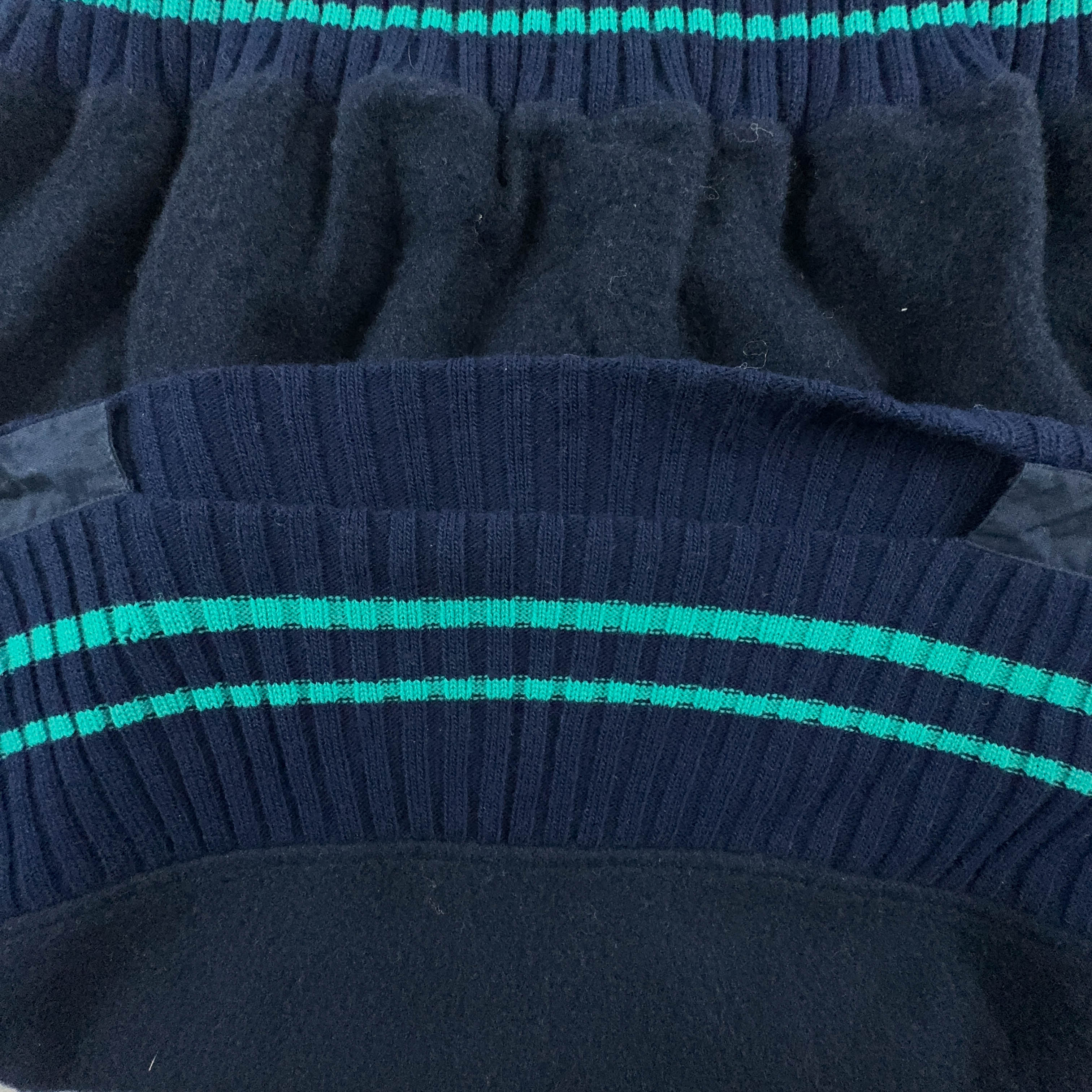 Dark Blue Vintage Sweater 50% Cotton Crew Neck with Patch - Size M/L Men