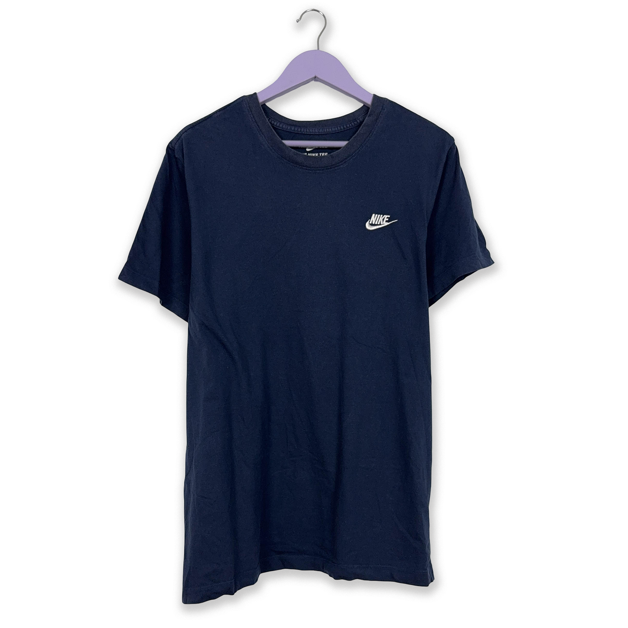 Nike Dark Blue Crew Neck Cotton T-Shirt - Men's Size XL