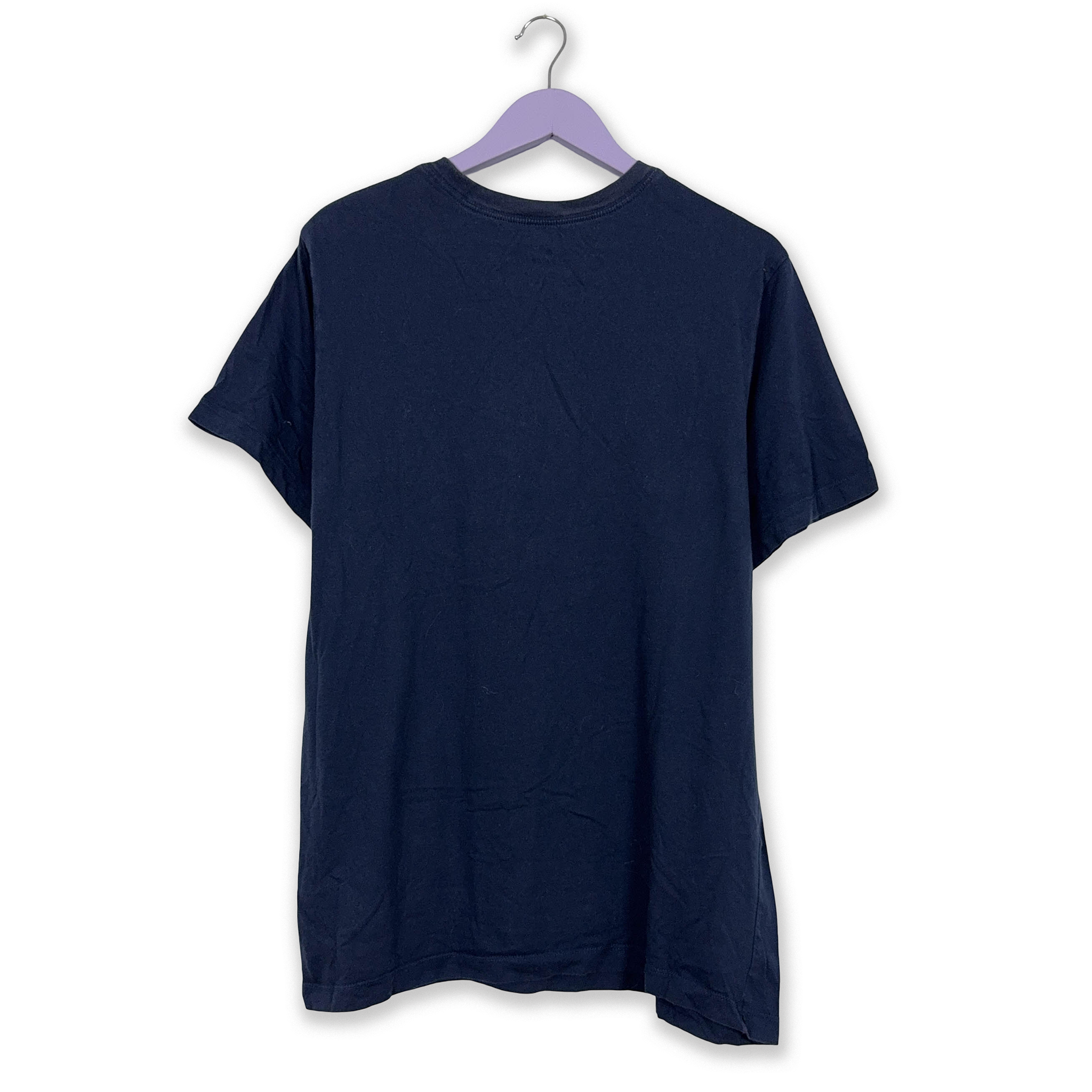 Nike Dark Blue Crew Neck Cotton T-Shirt - Men's Size XL