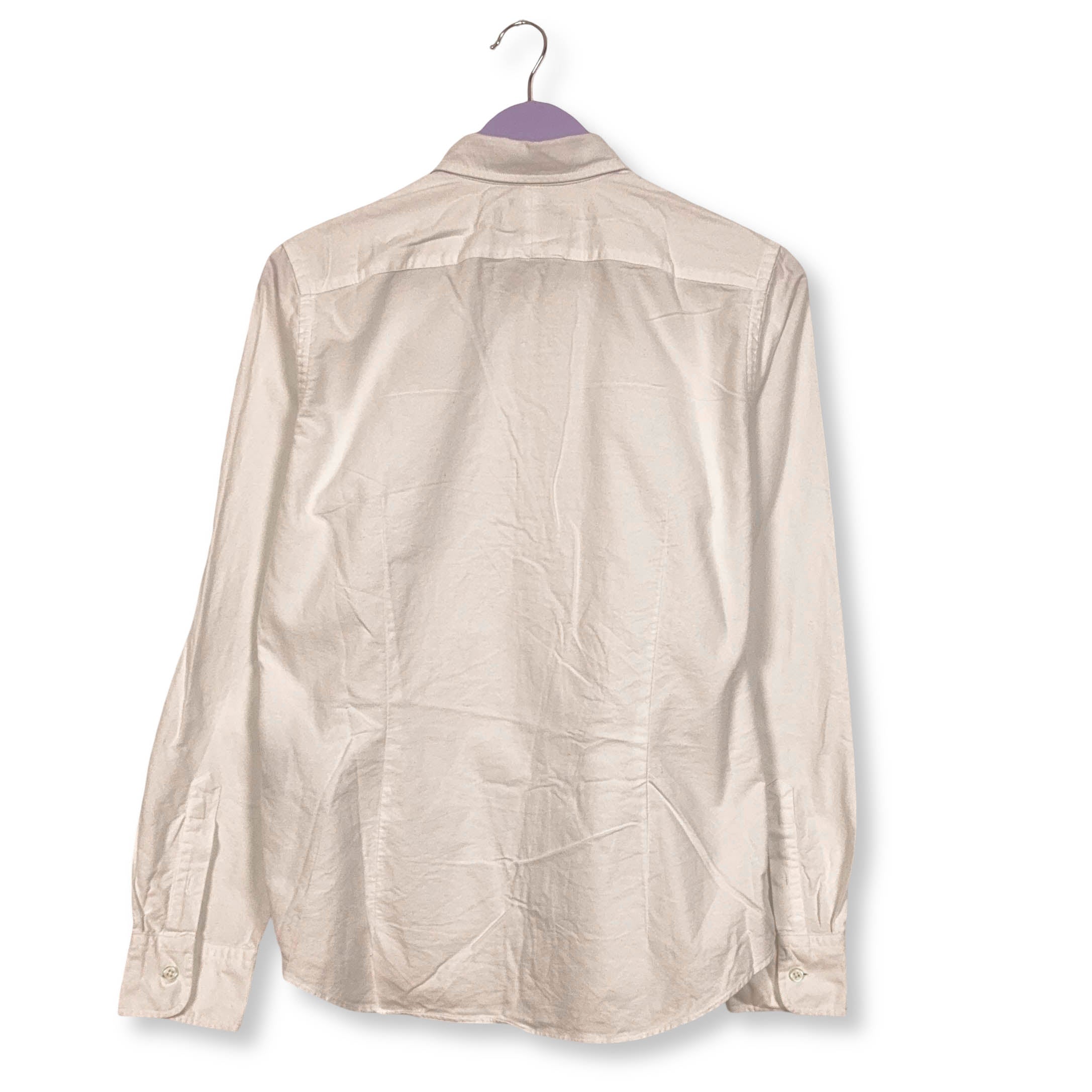 Camicia Ralph Lauren bianca a tinta unita in cotone logo ricamato - Taglia S/M uomo