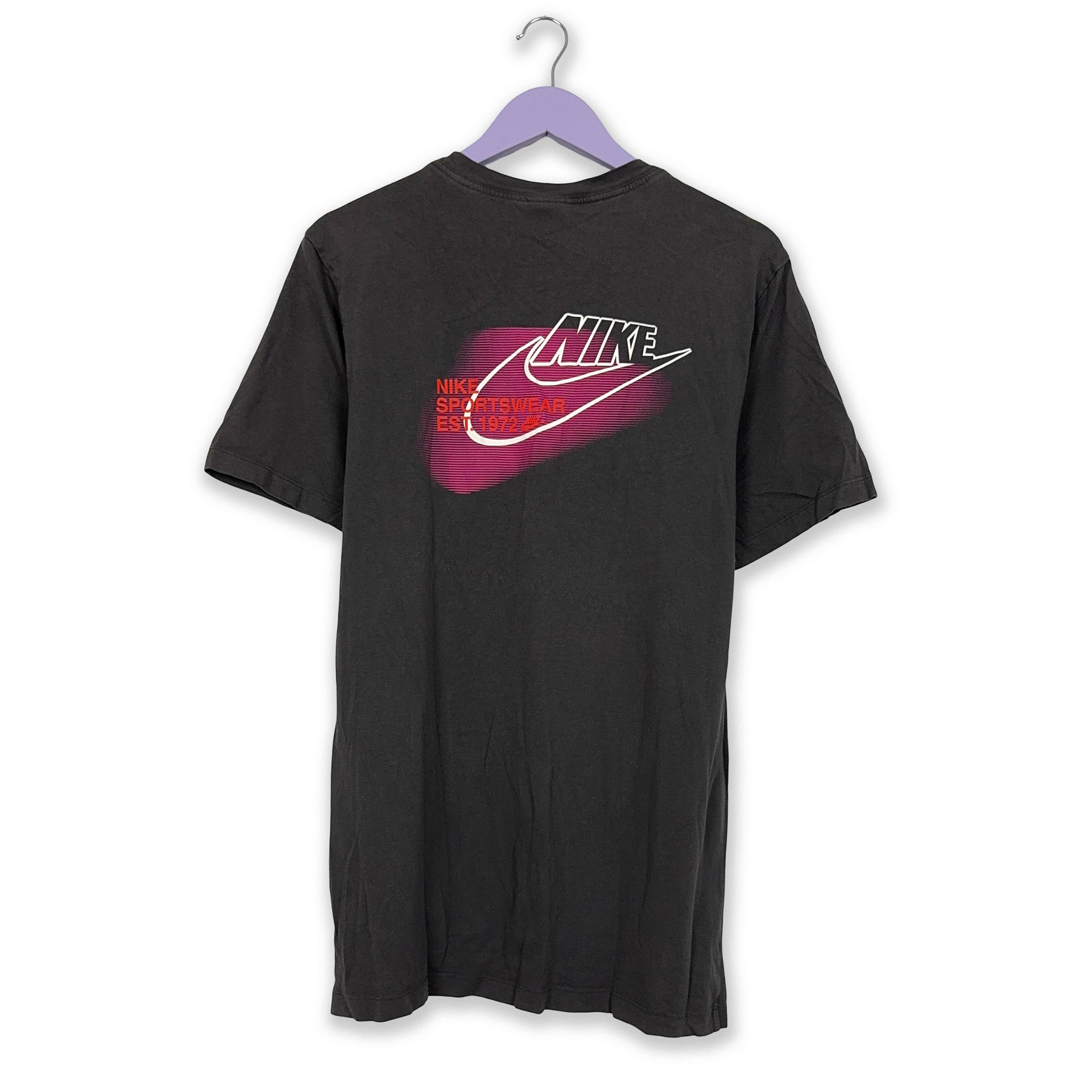 Nike Grey Crew Neck Cotton T-Shirt - Men's Size M/L