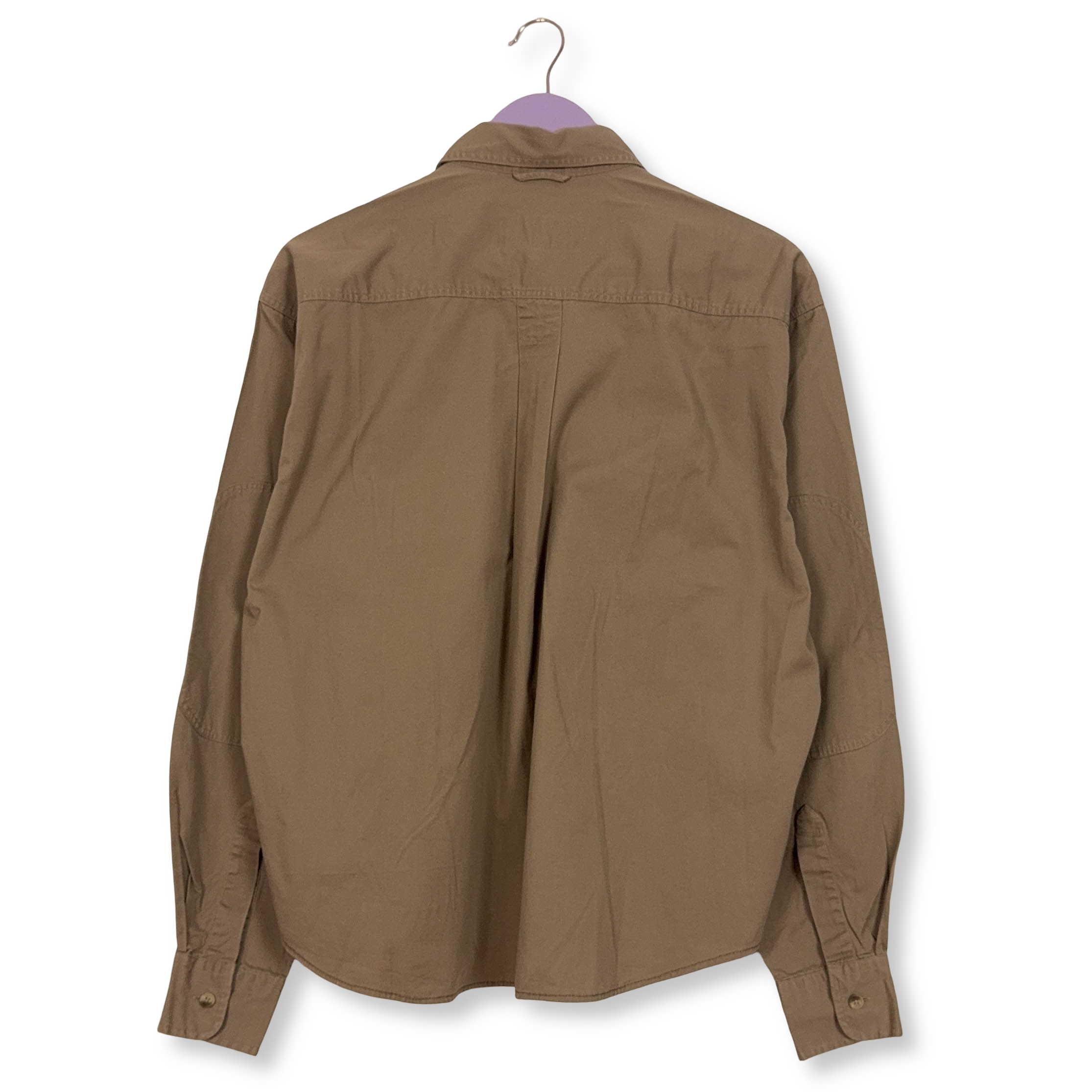 Camicia Timberland Vintage marrone a tinta unita in cotone - Taglia M uomo