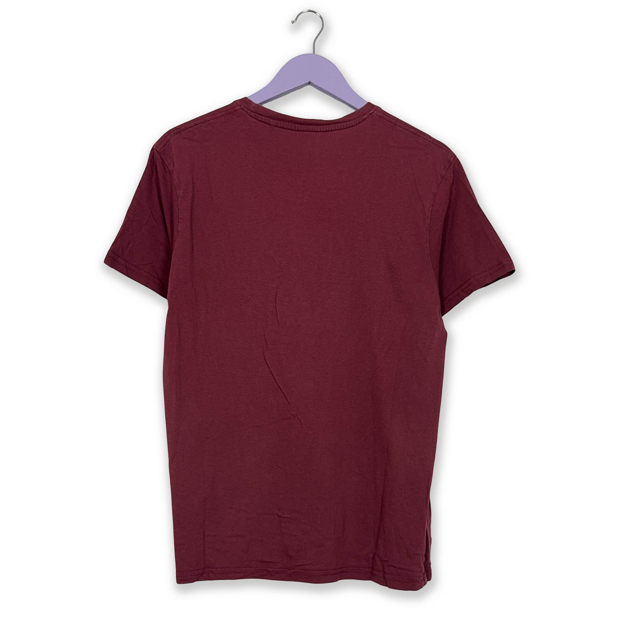 Alpha Industries Burgundy Crew Neck Cotton T-Shirt - Men's Size Medium